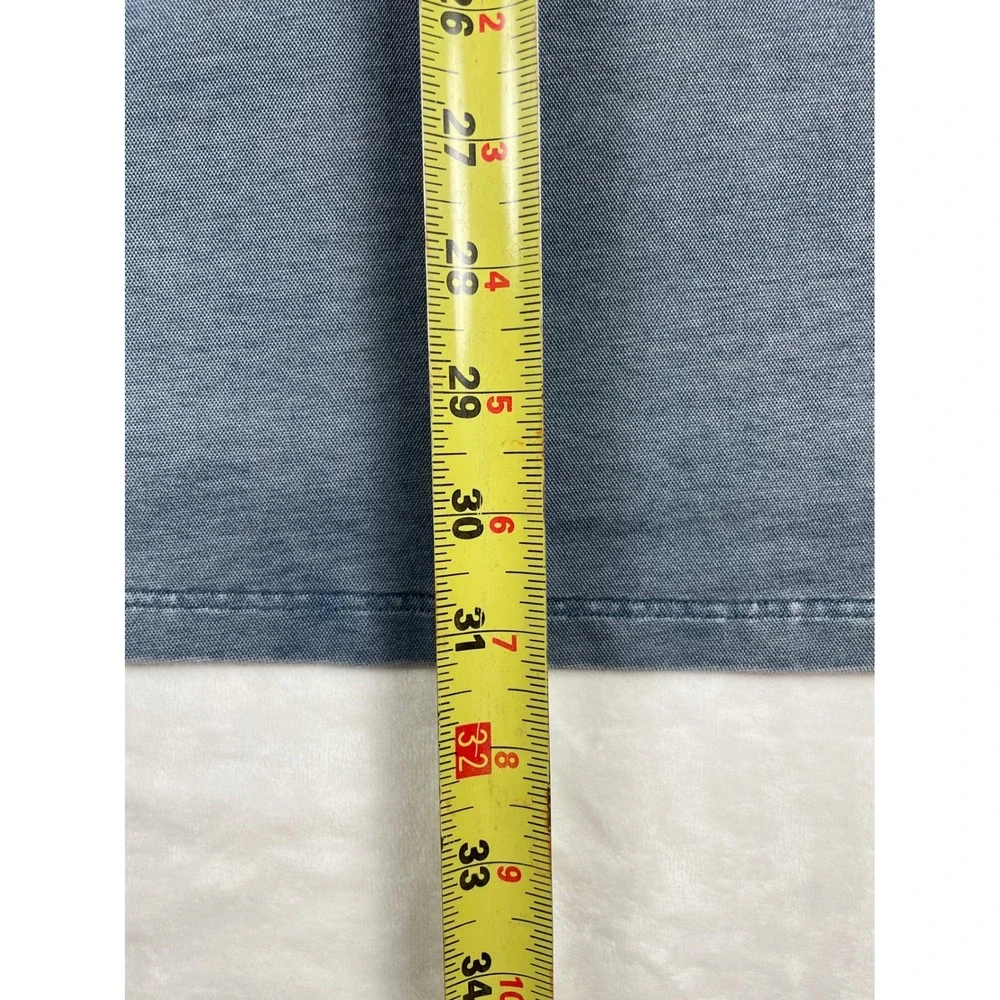 Lululemon Men Blue Short Sleeve T-Shirt Crew Neck Stonewash Denim Loose Fit L/XL